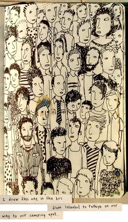 I drew this one in the buss from Istanbul to Fethiye on our way to our camping spot. 