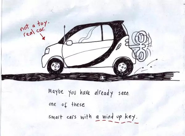 Maybe you have already seen one of these smart cars with a wind up key.