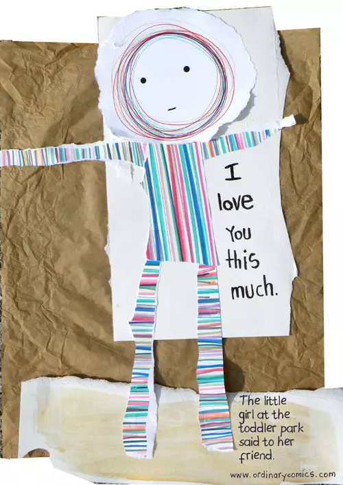 I love you this much. The little girl at the toddler park said to her friend.